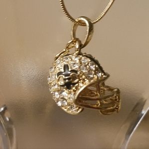 New Orleans Saints helmet necklace